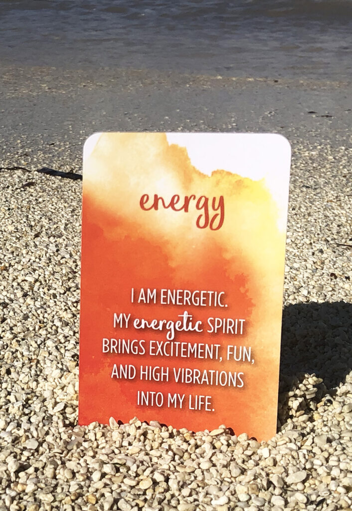 Affirmation Card on beach.